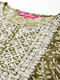 Varanga Women Floral Printed Mirror Embellished Straight Kurta Paired With Printed Bottom And Dupatta