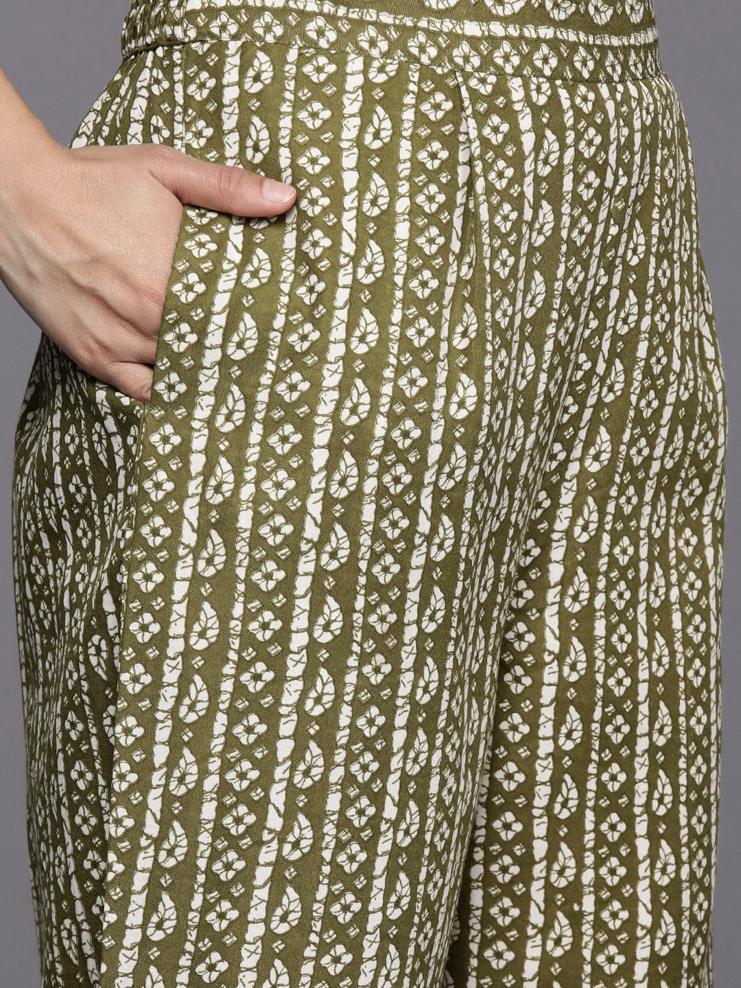 Varanga Women Floral Printed Mirror Embellished Straight Kurta Paired With Printed Bottom And Dupatta