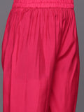 Varanga Women Fuchsia Pink Zari Embroidered Kurta With Bottom And Dupatta