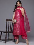 Varanga Women Brocade Angrakha Style Kurta Paired With Tonal Bottom  And Dupatta