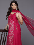 Varanga Women Brocade Angrakha Style Kurta Paired With Tonal Bottom  And Dupatta