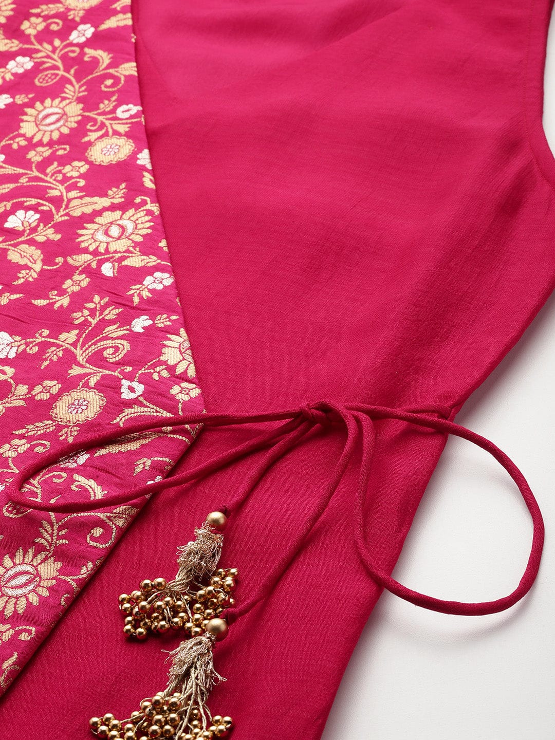 Varanga Women Brocade Angrakha Style Kurta Paired With Tonal Bottom  And Dupatta