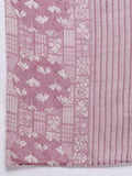 Varanga Women Magenta Printed Round Neck Embroidered Kurta Paired With Bottom And Dupatta