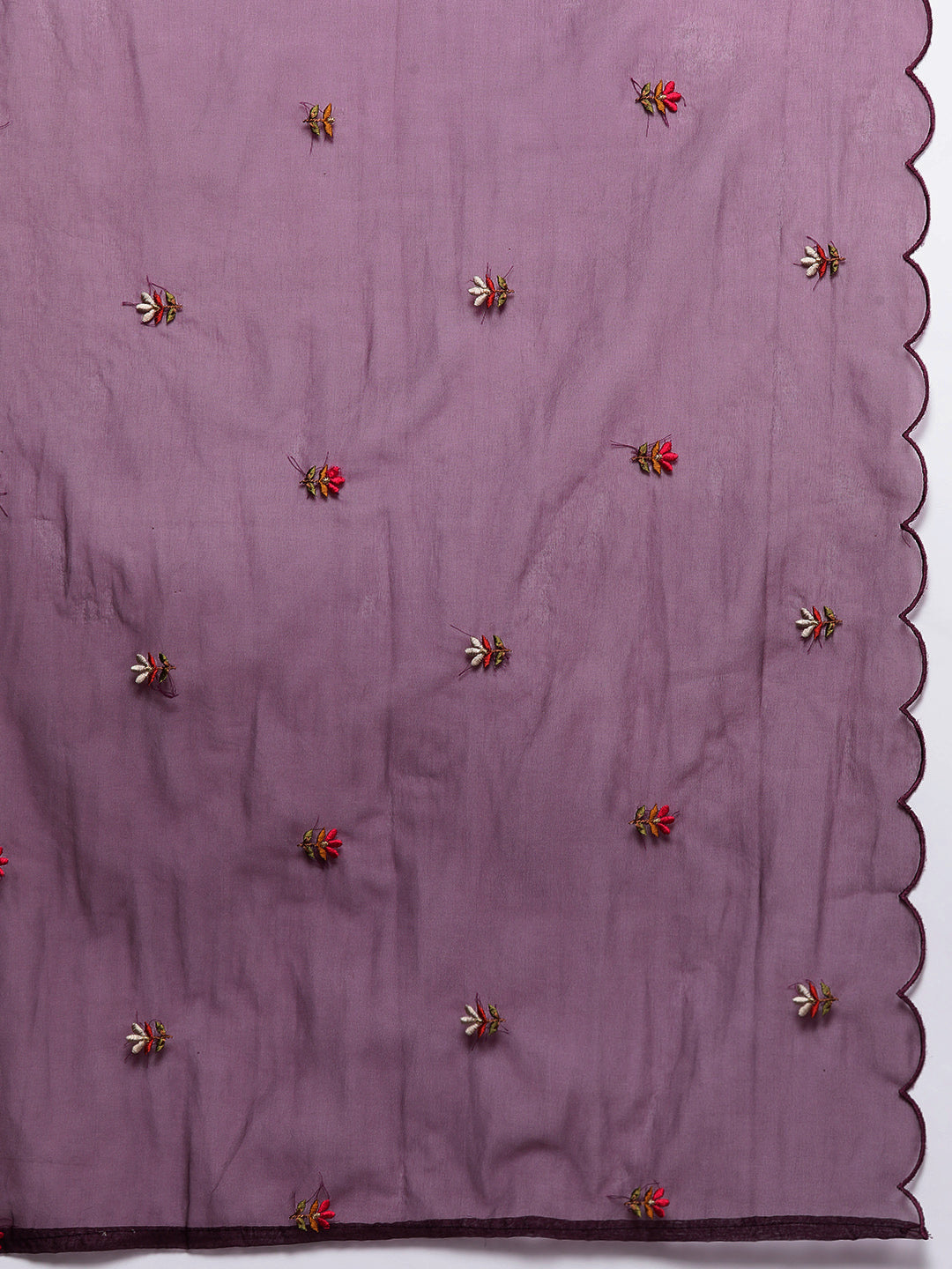 Varanga Women Purple Thread Embroidered Kurta With Organza Hem Paired Bottom And Dupatta