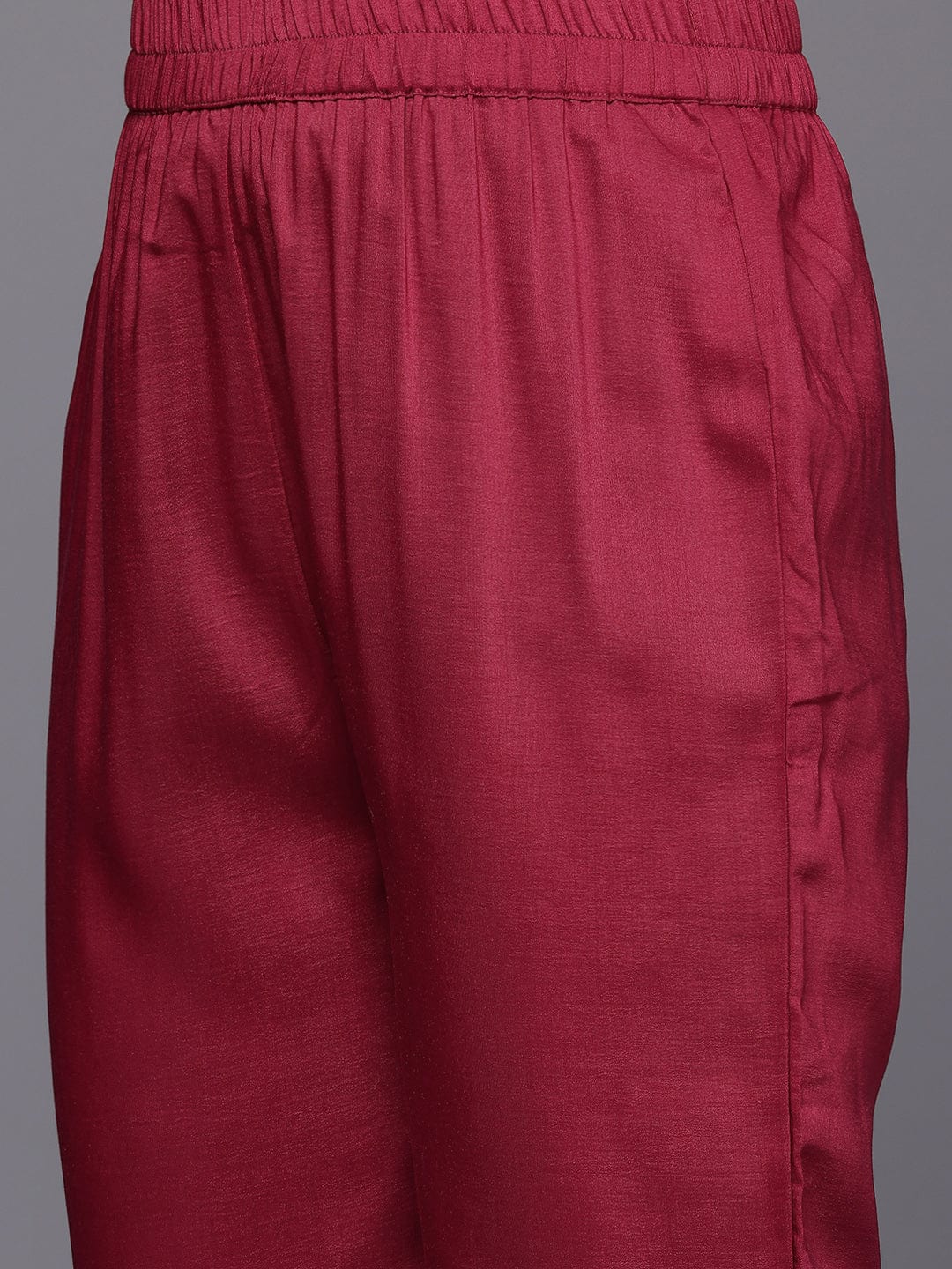 Varanga Women Red Thread Embroidered Kurta With Organza Hem Paired  Bottom And Dupatta