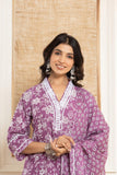 Varanga Women Purple Printed V Neck Kurta Paired With Bottom & Dupatta