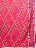 Varanga Women Pink Round Neck Gota And Mirror Embroidered Kurta With Bottom And Printed Dupatta