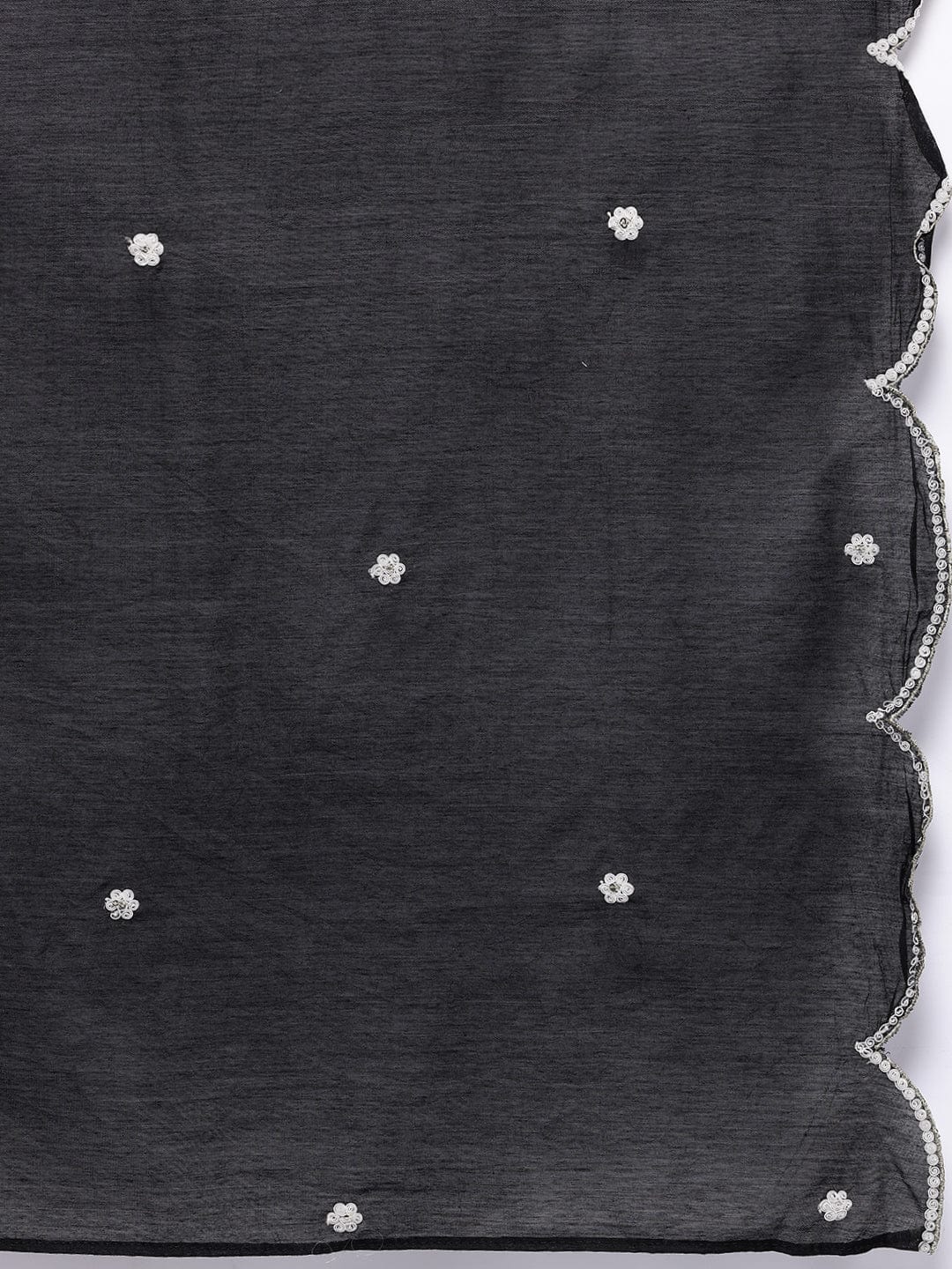 Varanga Women Black  Printed Shiffly Work  Kurta With Bottom And Dupatta