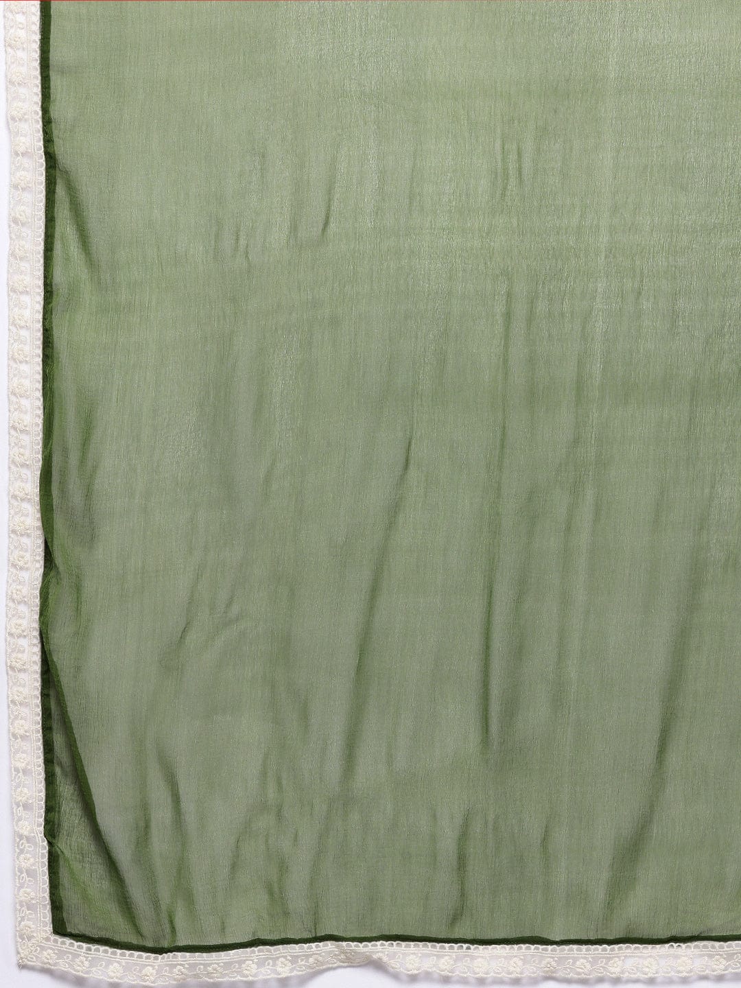 Varanga Women Green Floral Printed Shiffly Work  Kurta  Paired With Bottom And Dupatta