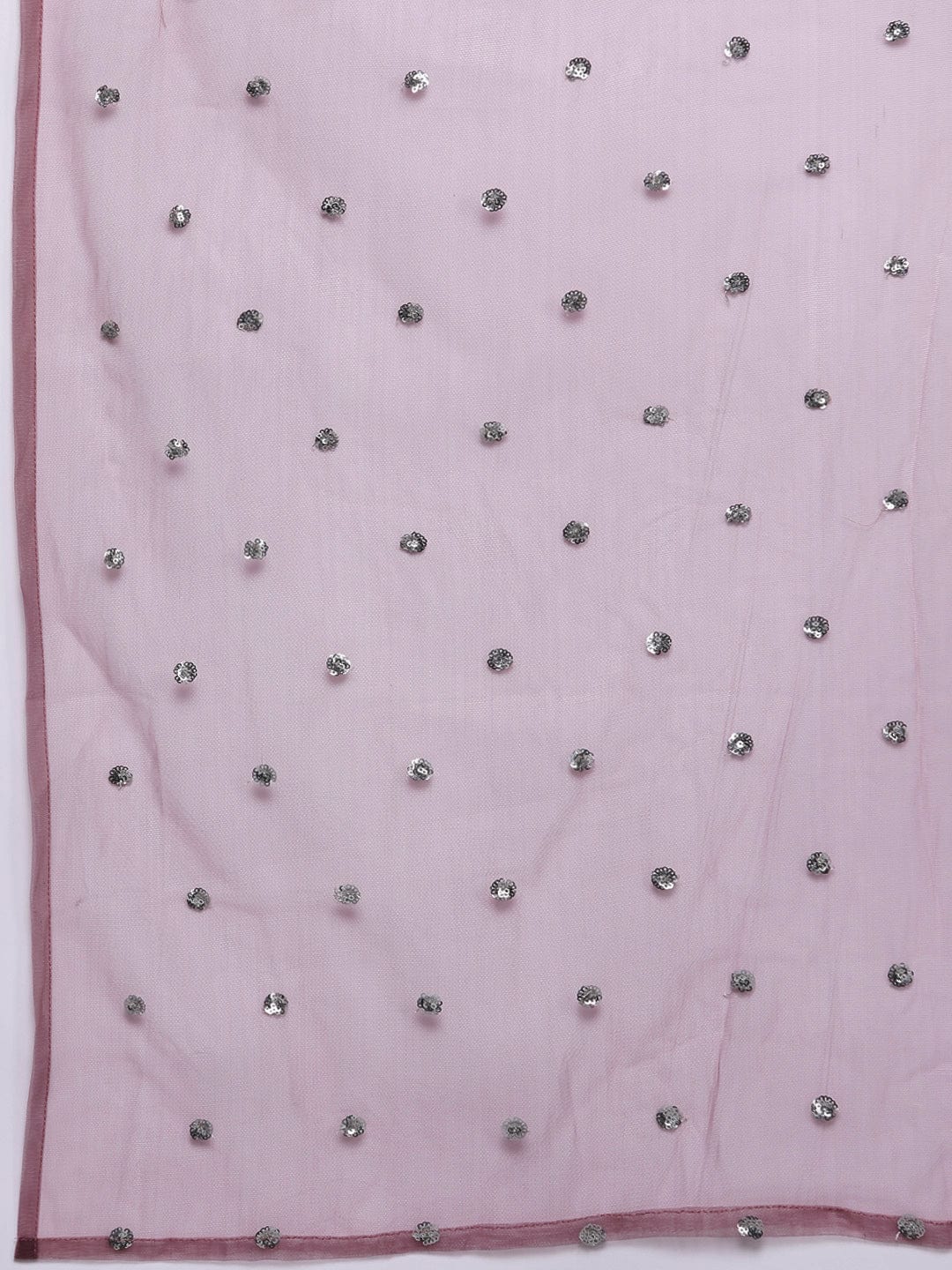 Varanga Women Mauve Round Neck Embroidered Kurta With Tonal Bottom And Dupatta