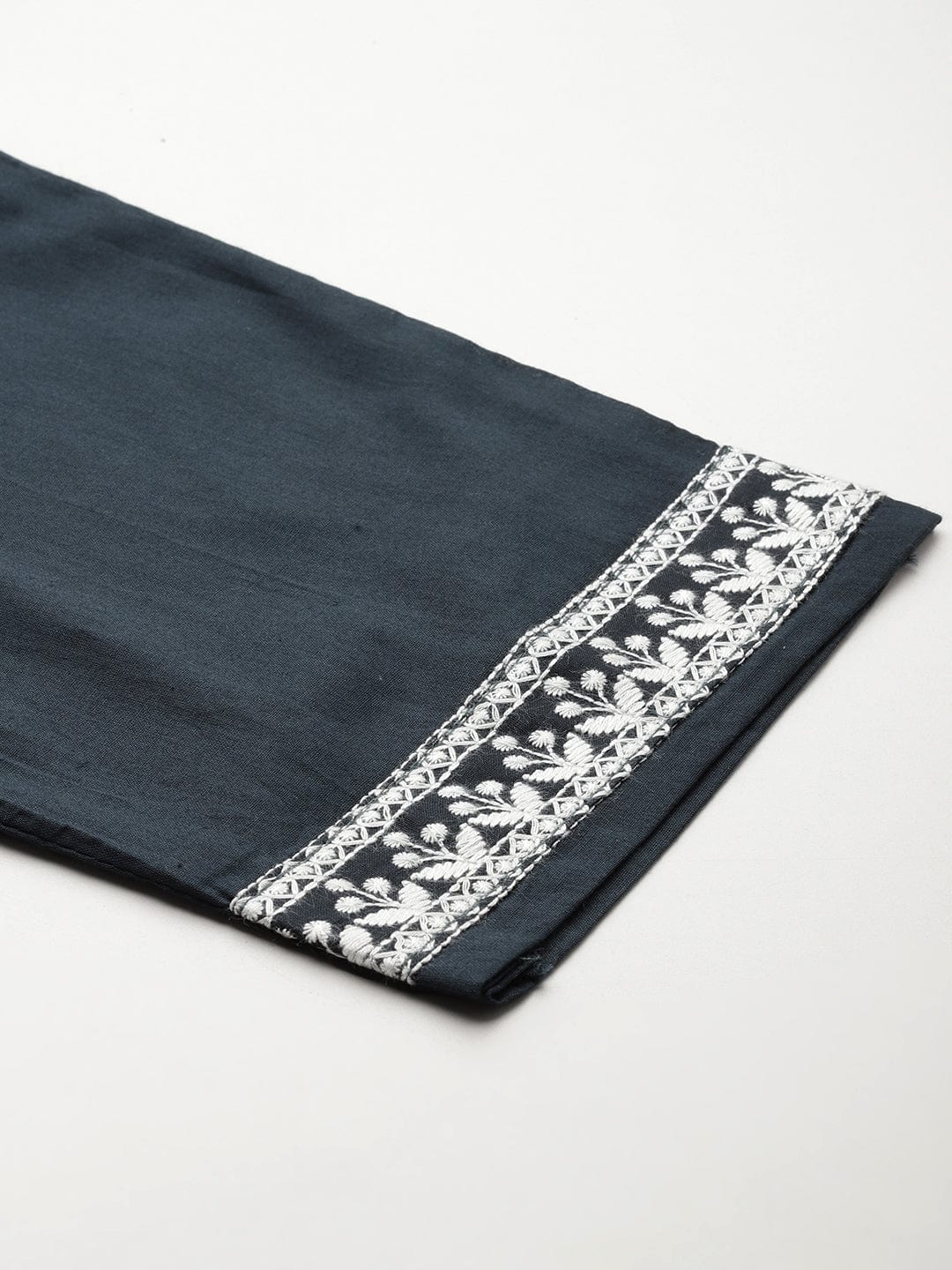 Varanga Women V-Neck Thread Embroidered, Angarkha Style A- Line Kurta With Bottom And Dupatta