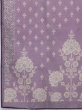 Varanga Women Mauve Floral Printed Mandarin Collar Straight Kurta Paired With Bottom & Dupatta