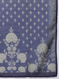 Varanga Women Blue Floral Printed Mandarin Collar Straight Kurta Paired With Bottom & Dupatta