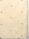 Varanga Women Yellow V- Neck Thread & Sequence Embroidered Kurta Paired With Bottom & Embroidered Organza Dupatta