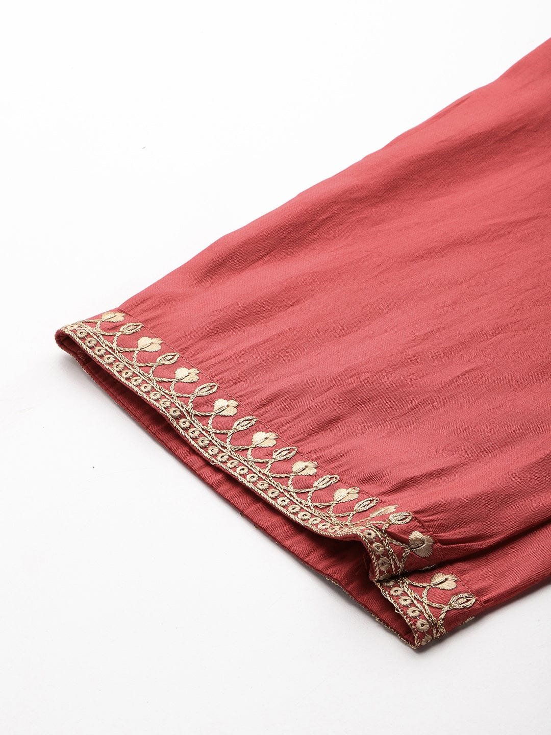 Varanga Women Rust Zari Thread Embroidered Organza Detailed Kurta With Bottom And Dupatta