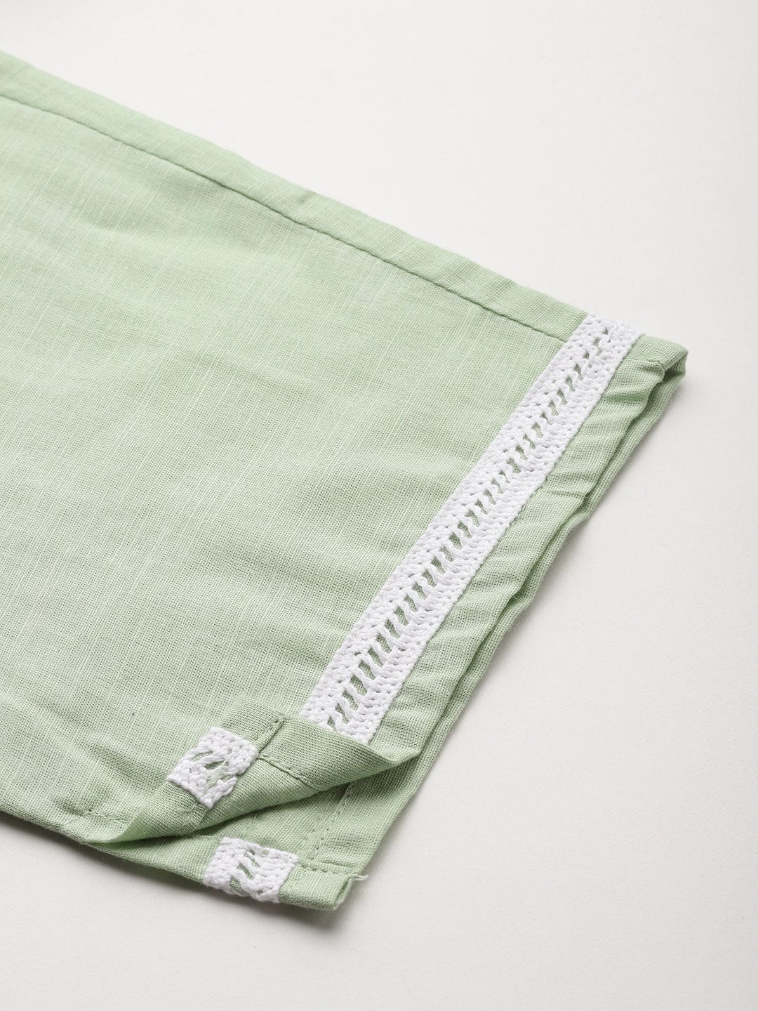 Varanga Women Green V Neck Chikankari Embroidered Kurta With Tonal Bottom And Chiffon Dupatta.