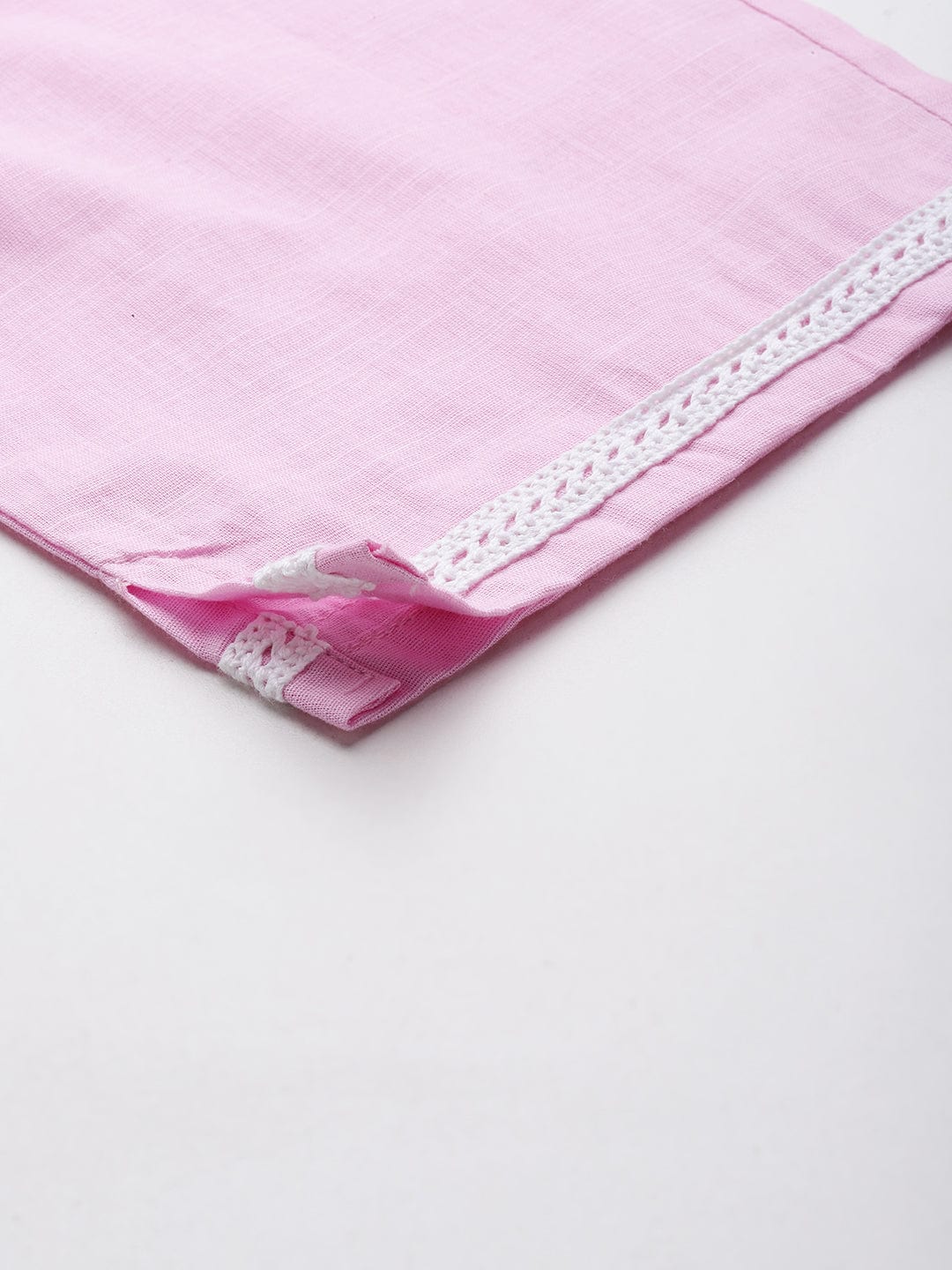 Varanga Women Pink V Neck Chikankari Embroidered  Kurta With Tonal Bottom And Chiffon Dupatta.