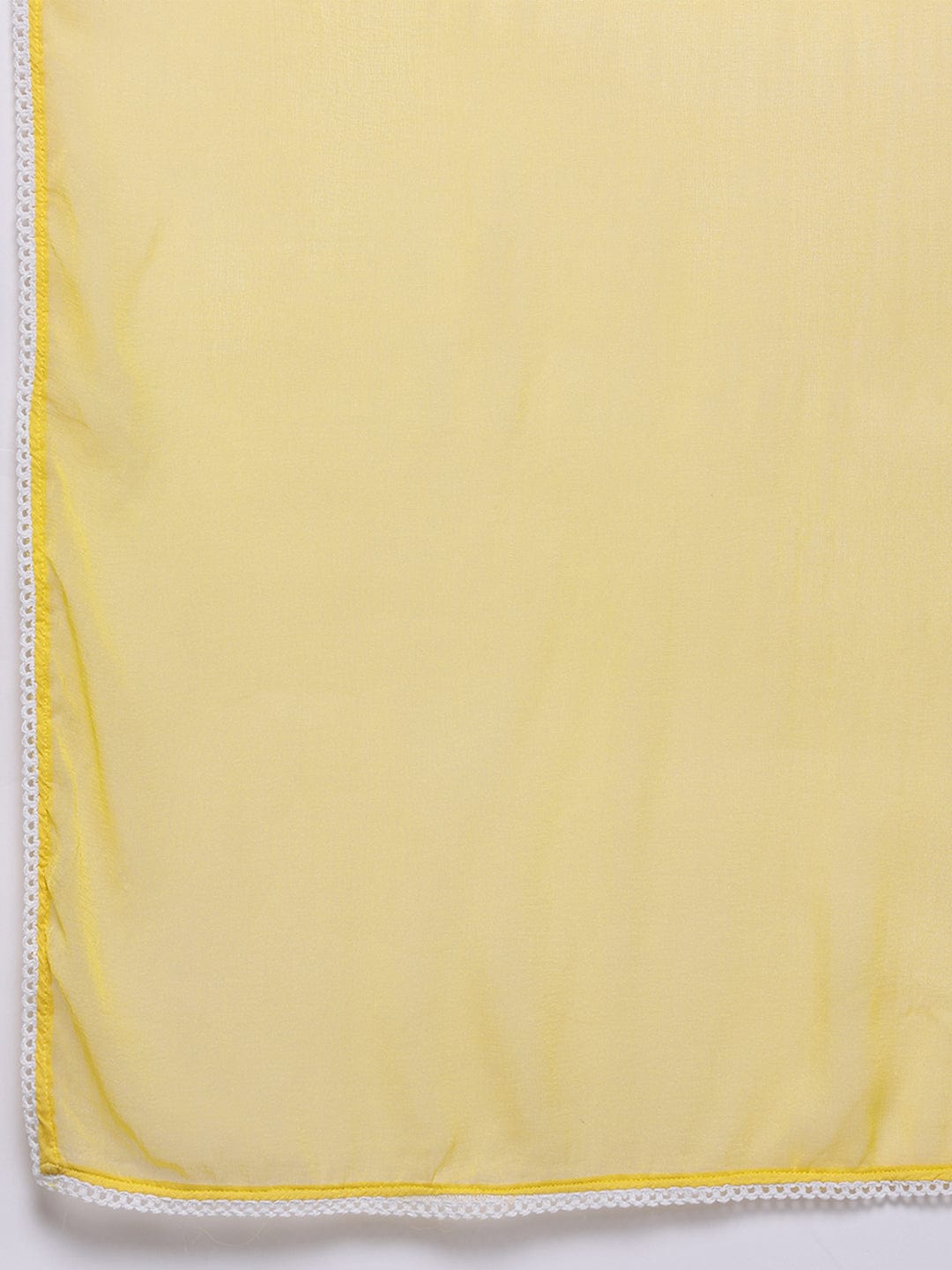 Varanga Women Mustard Woven Design Round Neck, Three Quarter Sleeves Paired With Tonal Bottom And Dupatta.