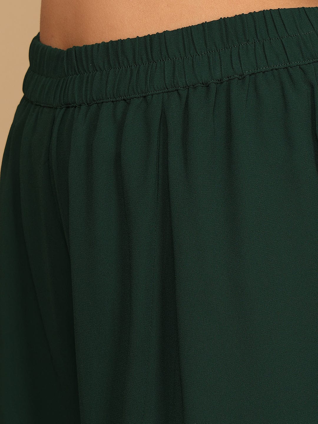 Varanga Women Green Bandhini Printed Kurta Paired With Sharara And Dupatta