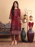 Varanga Women Maroon Floral Printed Kurta Paired With Bottom And Dupatta