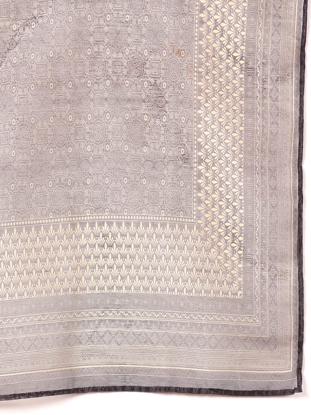 Varanga Women Chanderi Silk Geometric Printed Kurta Paired with Bottom and Dupatta