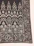Varanga Women Pure Silk Black Woven Design Kurta Paired With Bottom And Dupatta