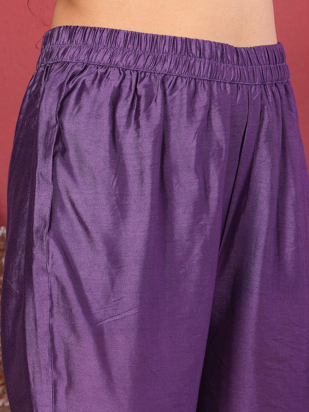 Varanga Women Purple Floral Printed Straight Kurta with Trousers and Printed Dupatta