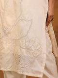 Varanga Women Zari Embroidered Shimmer Kurta With Trouser And Dupatta