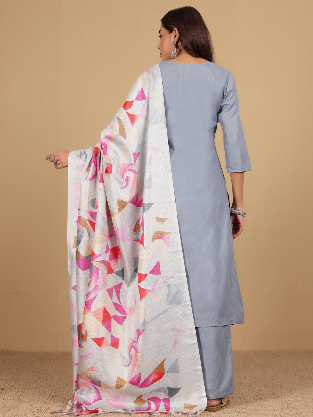 Varanga Women Kurta With Trouser And Printed Dupatta