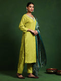 Varanga Women Zari & Sequin Embroidered Kurta With Trouser & Dupatta