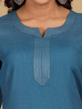 Varanga Women Thread detailed yoke Kurta and Trouser with Dupata
