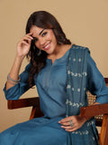 Varanga Women Thread detailed yoke Kurta and Trouser with Dupata