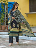 Women Varanga Blue Jaipuri Printed kurta with Trouser & Dupatta