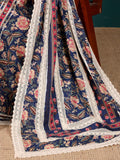Varanga Women Floral Printed Angrakha Anarkali Kurta With Trouser & Dupatta
