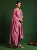 Varanga Women Zari Embroidered Anarkali Kurta With Trouser & Dupatta