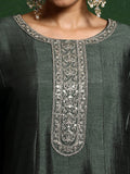 Varanga Women Zari Embroidered Anarkali Kurta With Trouser & Dupatta