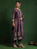 Varanga Women Zari Embroidered Anarkali Kurta With Trouser & Dupatta
