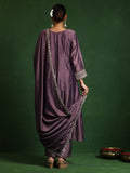 Varanga Women Zari Embroidered Anarkali Kurta With Trouser & Dupatta
