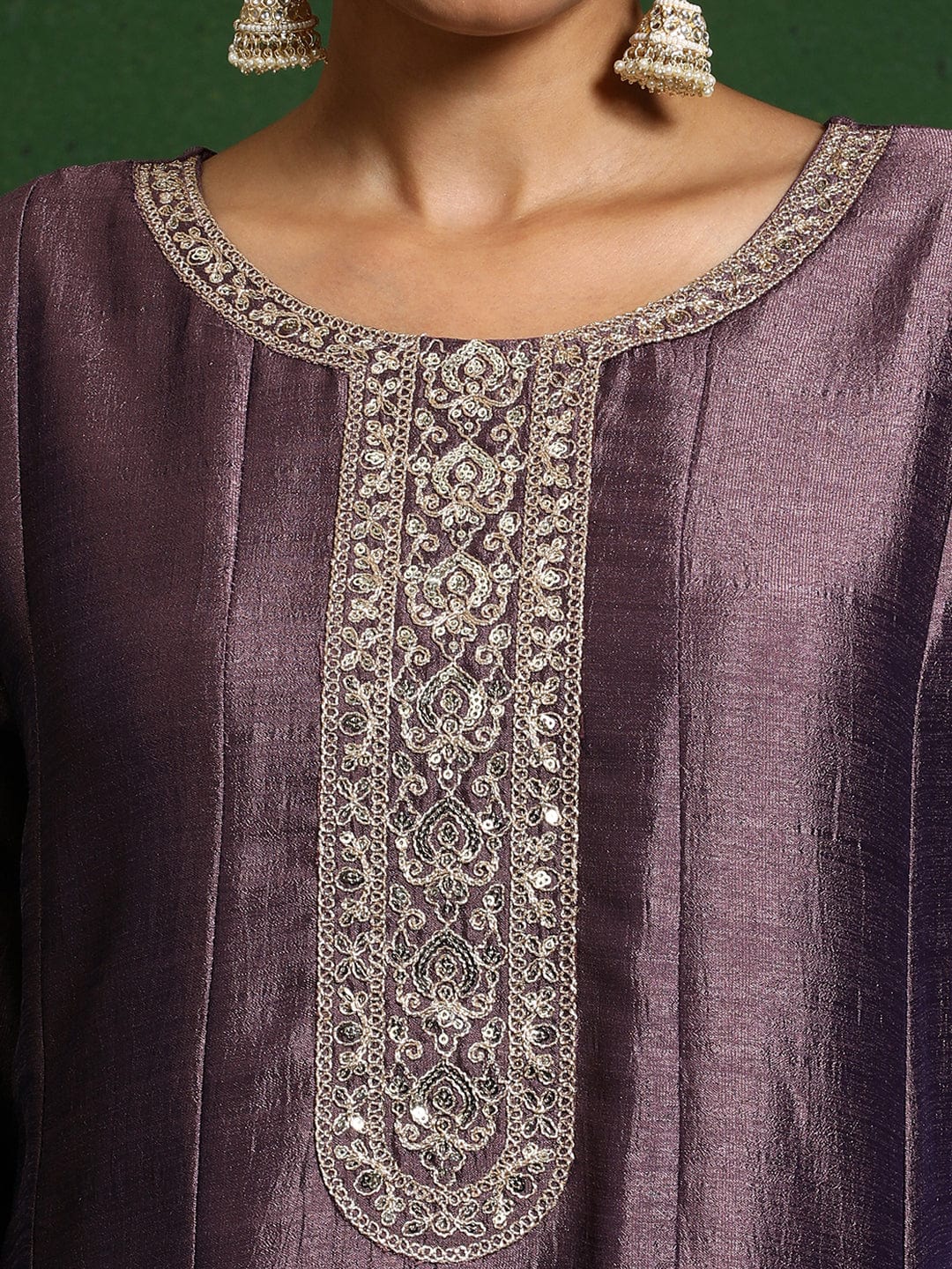 Varanga Women Zari Embroidered Anarkali Kurta With Trouser & Dupatta