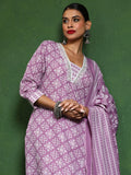Varanga Women Floral Printed V Neck Kurta with Trouser & Dupatta
