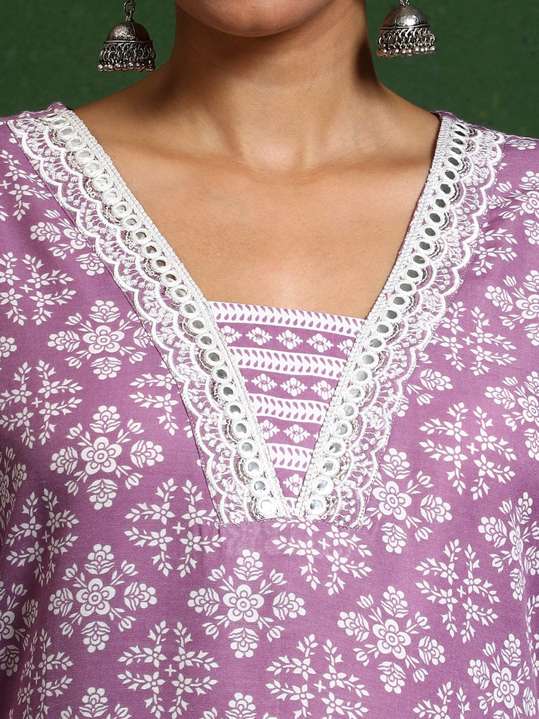 Varanga Women Floral Printed V Neck Kurta with Trouser & Dupatta