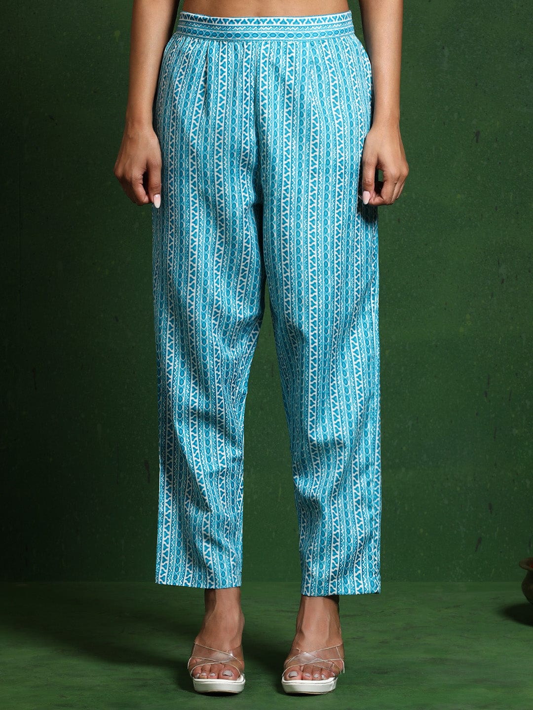 Varanga Women Floral Printed V Neck Kurta with Trouser & Dupatta