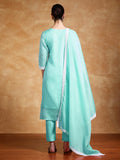 Women Floral Embroidered Regular Thread Work Kurta with Trousers & Dupatta