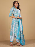 Varanga Women Ethnic Floral Printed Kurta with Salwar & Dupatta