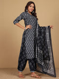 Varanga Women Ethnic Jaipuri Printed Angrakha with Salwar & Dupatta