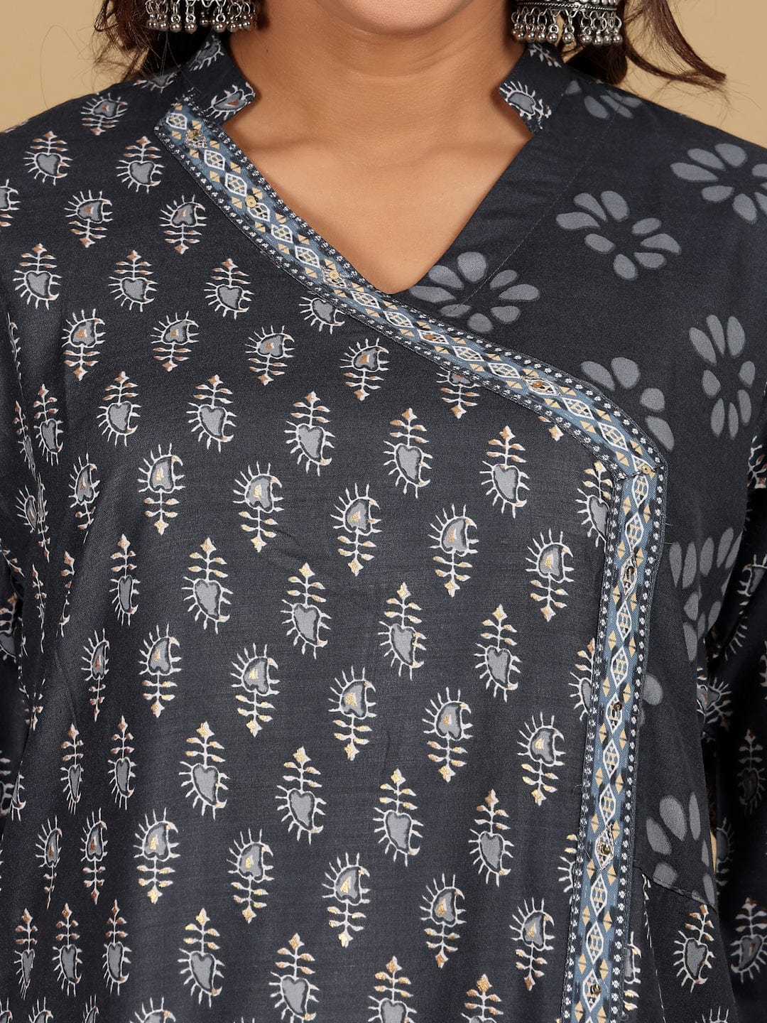 Varanga Women Ethnic Jaipuri Printed Angrakha with Salwar & Dupatta