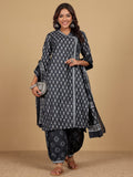Varanga Women Ethnic Jaipuri Printed Angrakha with Salwar & Dupatta