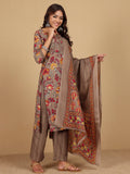 Varanga Women Ethnic Floral Printed Kurta withTrouser & Dupatta