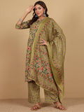 Varanga Women Ethnic Floral Printed Kurta withTrouser & Dupatta