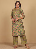 Varanga Women Ethnic Floral Printed Kurta withTrouser & Dupatta